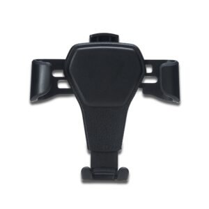 Suporte Veicular para Celular fixado no painel de um carro moderno segurando um smartphone.